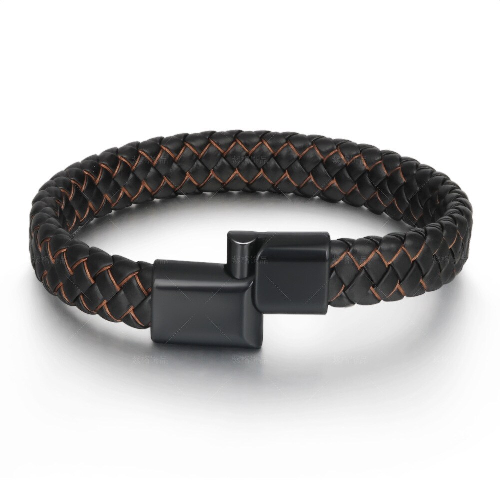 1 Piece Simple Fashionable Style Multi-layered Shape Leather Men's Bracelet 